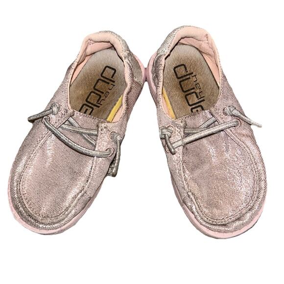 Hey Dude Sparkle Shoes Pink Glitter Size Toddler K8 - Picture 1 of 8